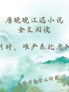 唐晚晚江迟小说全文阅读