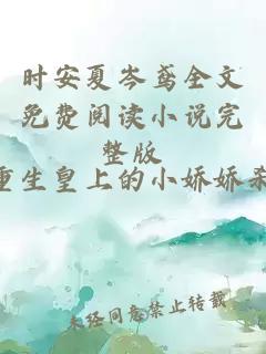 时安夏岑鸢全文免费阅读小说完整版