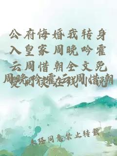 公府悔婚我转身入皇家周晚吟霍云周惜朝全文免费阅读在线小说