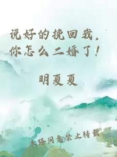 说好的挽回我，你怎么二婚了！