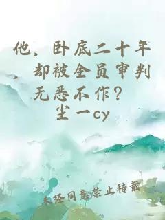 他，卧底二十年，却被全员审判无恶不作？