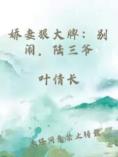 娇妻狠大牌：别闹，陆三爷