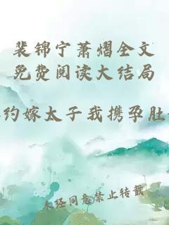 裴锦宁萧熠全文免费阅读大结局